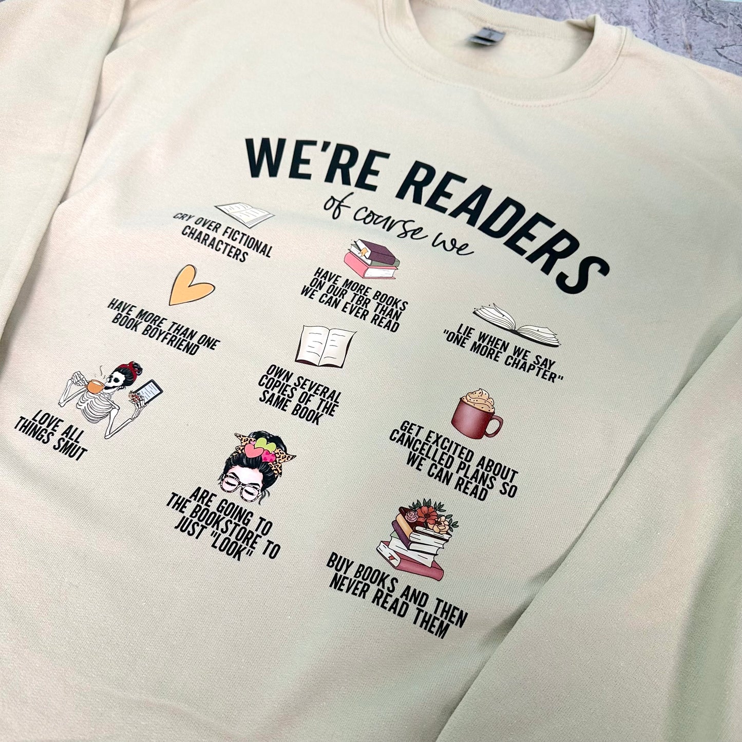 AKTION Sweater "We're readers" Größe XL