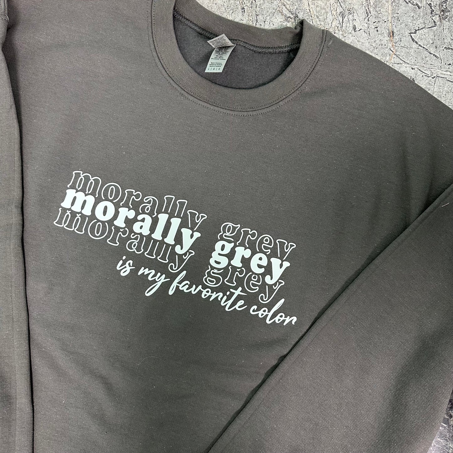 AKTION Sweater "Morally Grey" Größe L