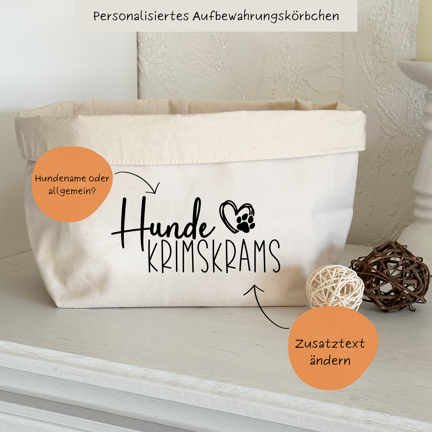 Aufbewahrungskörbchen "Hunde" PERSONALISIERT