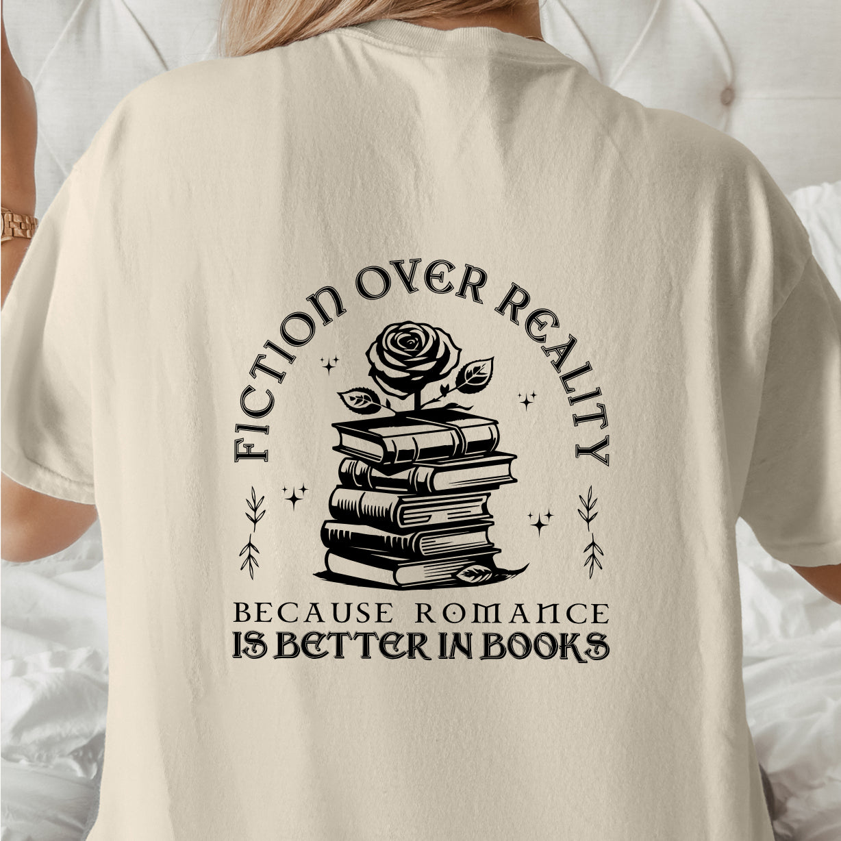 Shirt "Fiction over reality"
