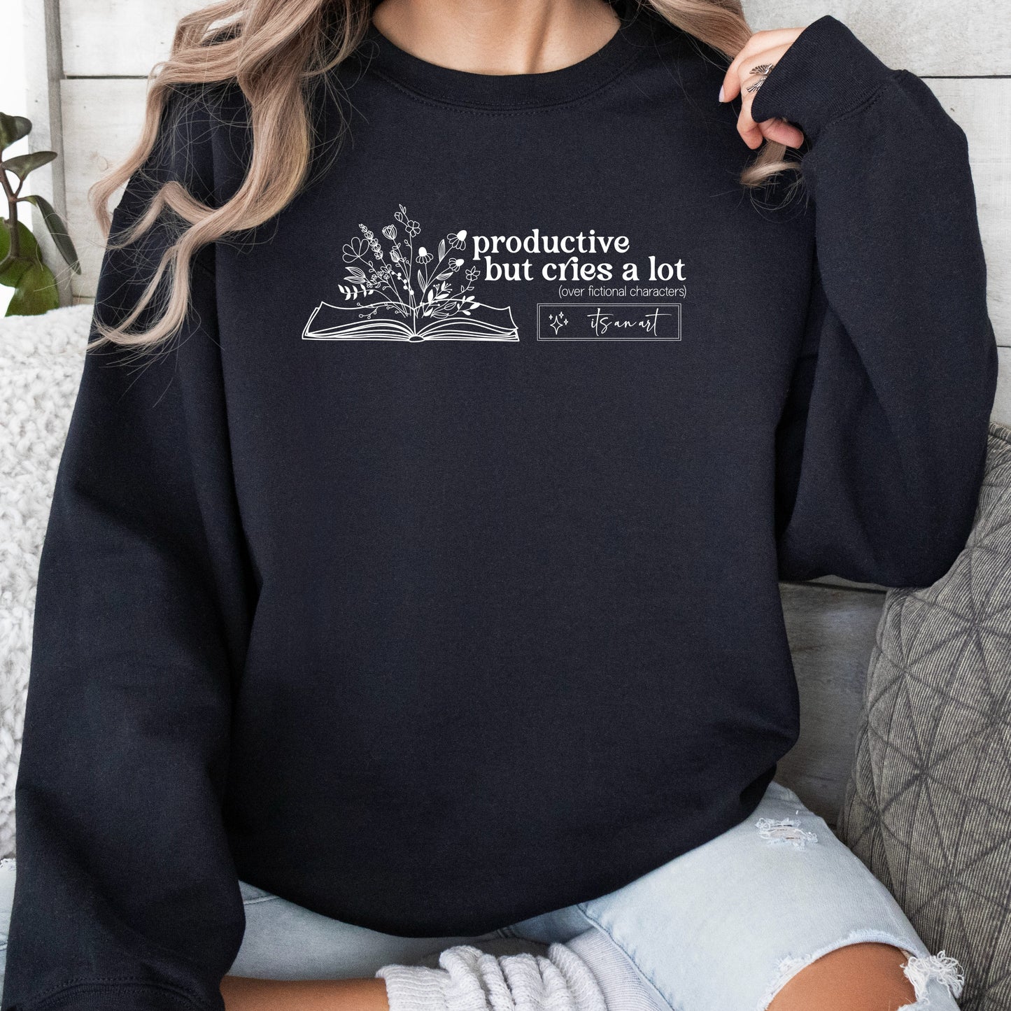 Sweatshirt "cries a lot (over fictional characters)"
