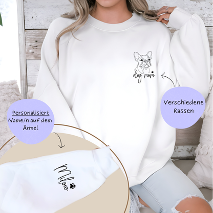 Sweatshirt mit Ärmelprint "Dog Mom" PERSONALISIERT