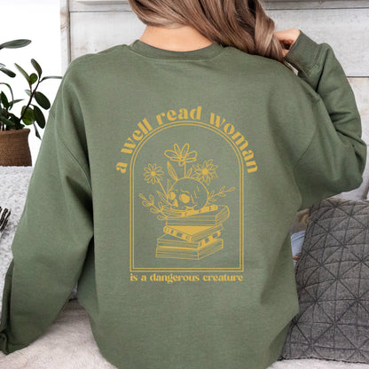 Sweatshirt "Well read woman"